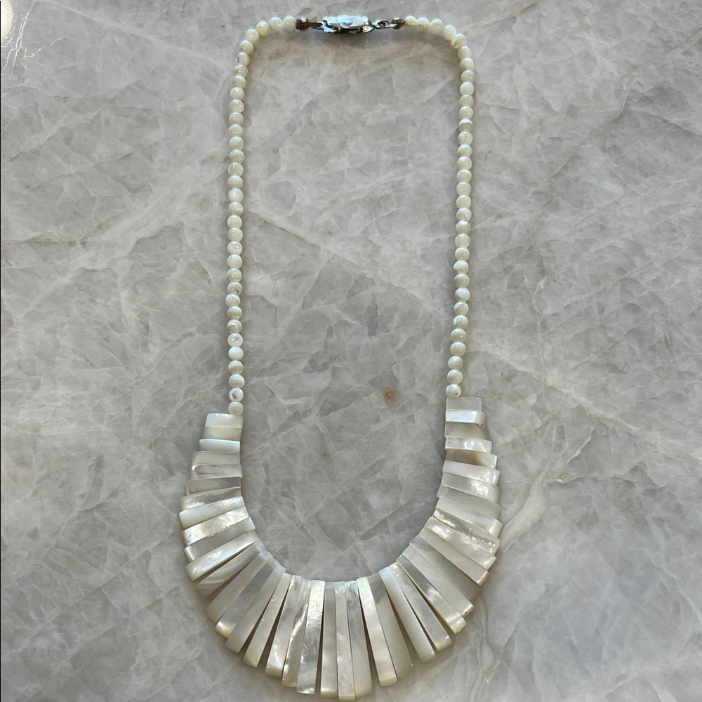Vintage Mother of Pearl with Intricate beads Necklace
